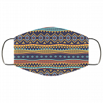 Native American Pattern Patchwork Washable Reusable Custom - Printed Cloth Face Mask Cover, White, Cloth Face Cover