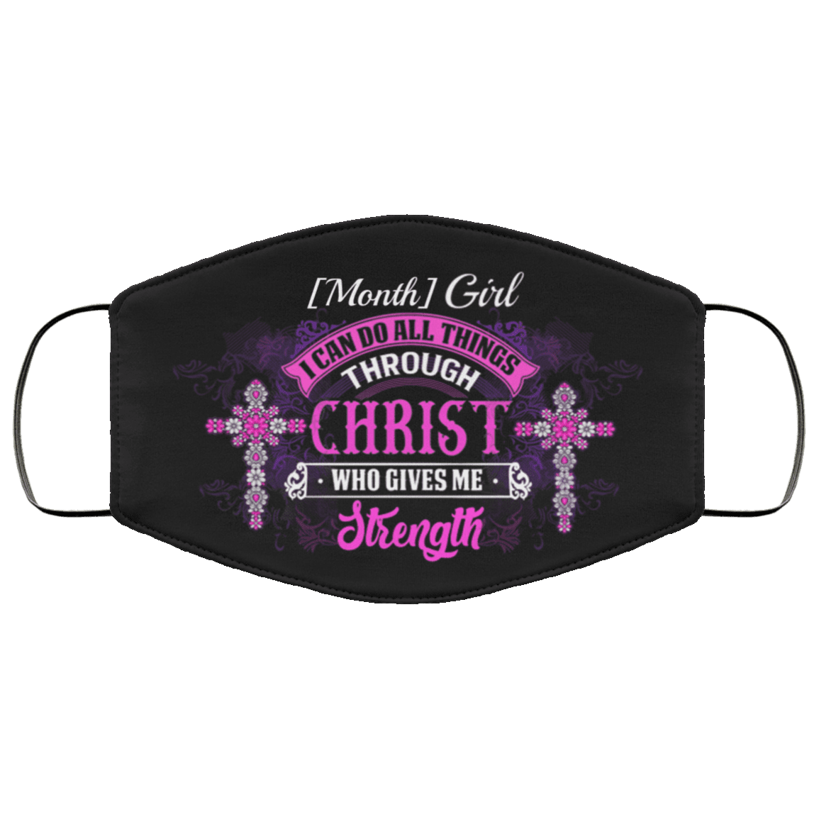 Personalized a Girl Who Can Do All Things Through Christ Who Gives Me Strength Washable Reusable Custom - Printed Cloth Face Mask Cover, Black, Cloth Face Cover Personalized a Girl Who Can Do All Things Through Christ Who Gives Me Strength Washable Reusable Custom - Printed Cloth Face Mask Cover, Black, Cloth Face Cover
