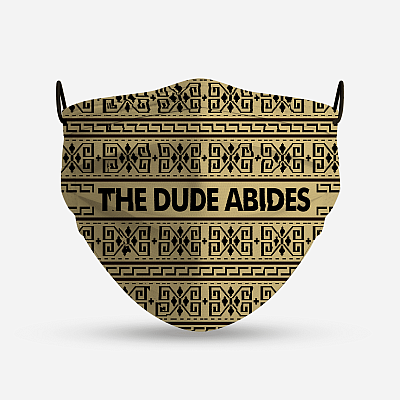 Alternative view of The Dude Abides - Lebowski Sweater Pattern Washable Reusable Custom - Printed Cloth Face Mask Cover