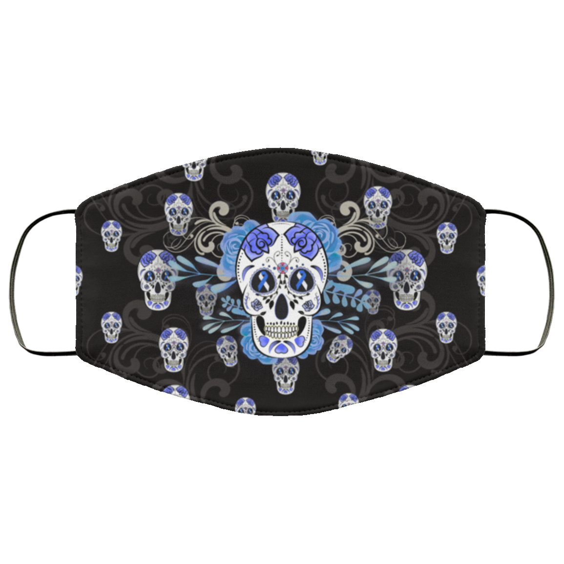 Diabetic Awareness Face Mask - Diabetes Awareness Sugar Skull Washable Reusable Custom Printed Cloth Face Mask Cover, White, Cloth Face Cover Diabetic Awareness Face Mask - Diabetes Awareness Sugar Skull Washable Reusable Custom Printed Cloth Face Mask Cover, White, Cloth Face Cover