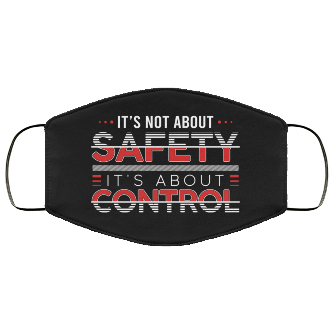 It's Not About Safety It's About Control Washable Reusable Printed Cloth Face Mask Cover, White, Cloth Face Cover It's Not About Safety It's About Control Washable Reusable Printed Cloth Face Mask Cover, White, Cloth Face Cover