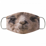 Cute Llama Washable Reusable Custom - Funny Llama Lover Printed Cloth Face Mask Cover, White, Cloth Face Cover