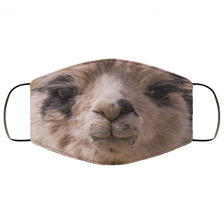 Cute Llama Washable Reusable Custom - Funny Llama Lover Printed Cloth Face Mask Cover, White, Cloth Face Cover