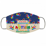 I'm Not Misbehaving I Have Autism Please Be Understanding Washable Reusable Printed Cloth Face Mask Cover, White, Cloth Face Cover