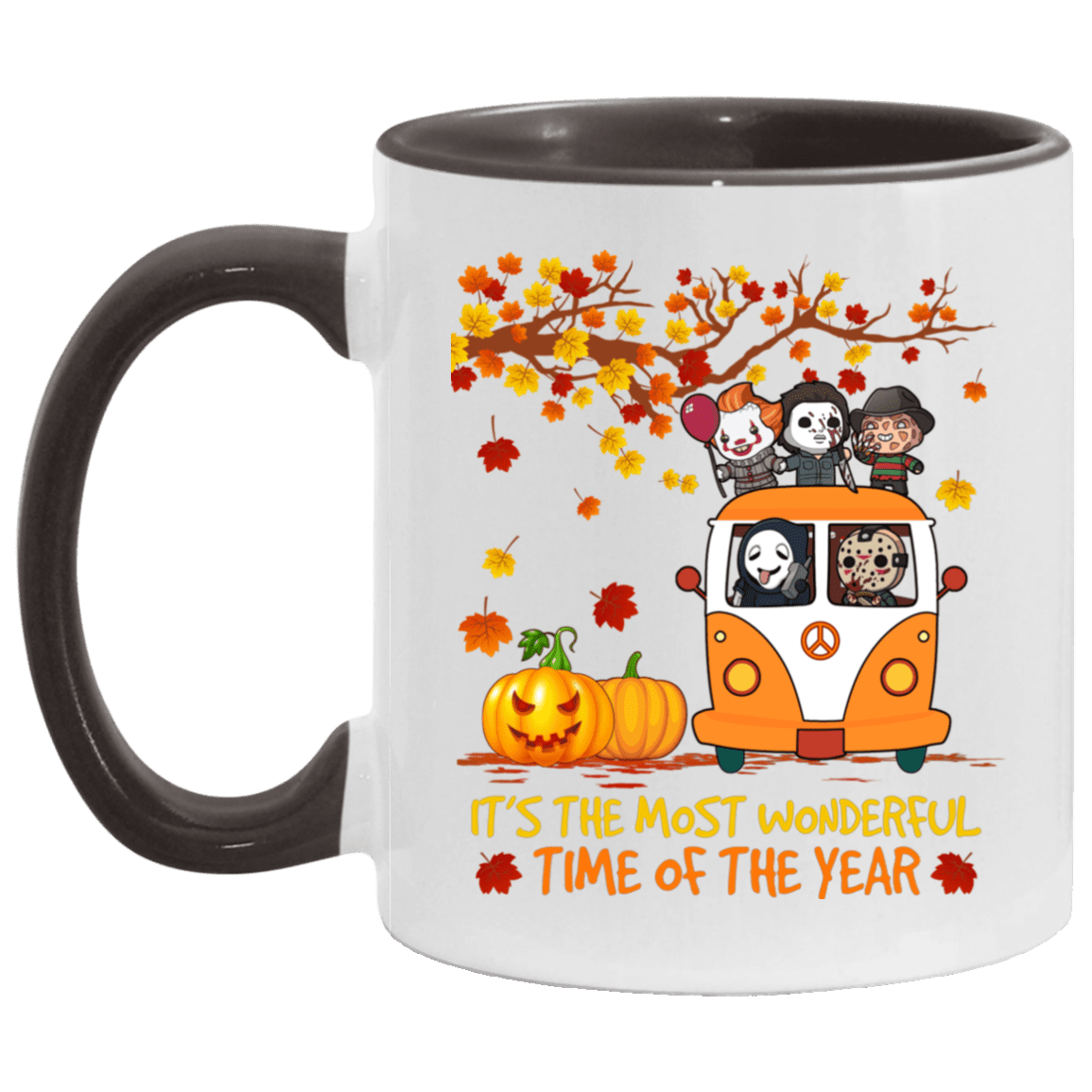 It's The Most Wonderful Time Horror Movies Characters Accent Mug, White/Black, 11 oz. Accent Mug It's The Most Wonderful Time Horror Movies Characters Accent Mug, White/Black, 11 oz. Accent Mug