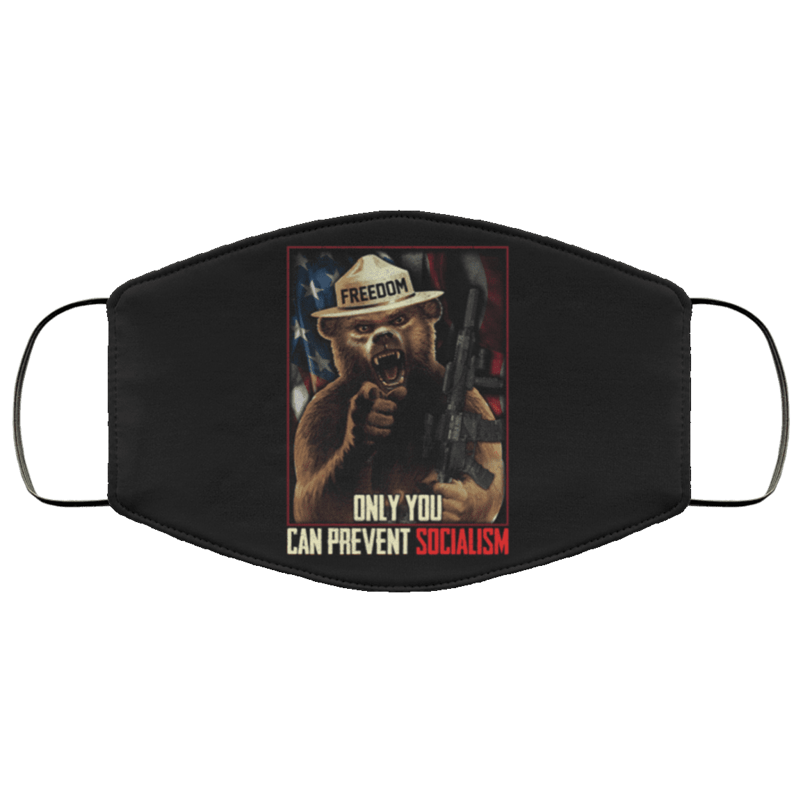 Only You Can Prevent Socialism Washable Reusable Custom Printed Cloth Face Mask Cover - MAGA Anti-socialist Face Mask, Black, Cloth Face Cover Only You Can Prevent Socialism Washable Reusable Custom Printed Cloth Face Mask Cover - MAGA Anti-socialist Face Mask, Black, Cloth Face Cover