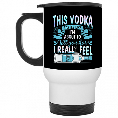 14 oz. White Travel Mug