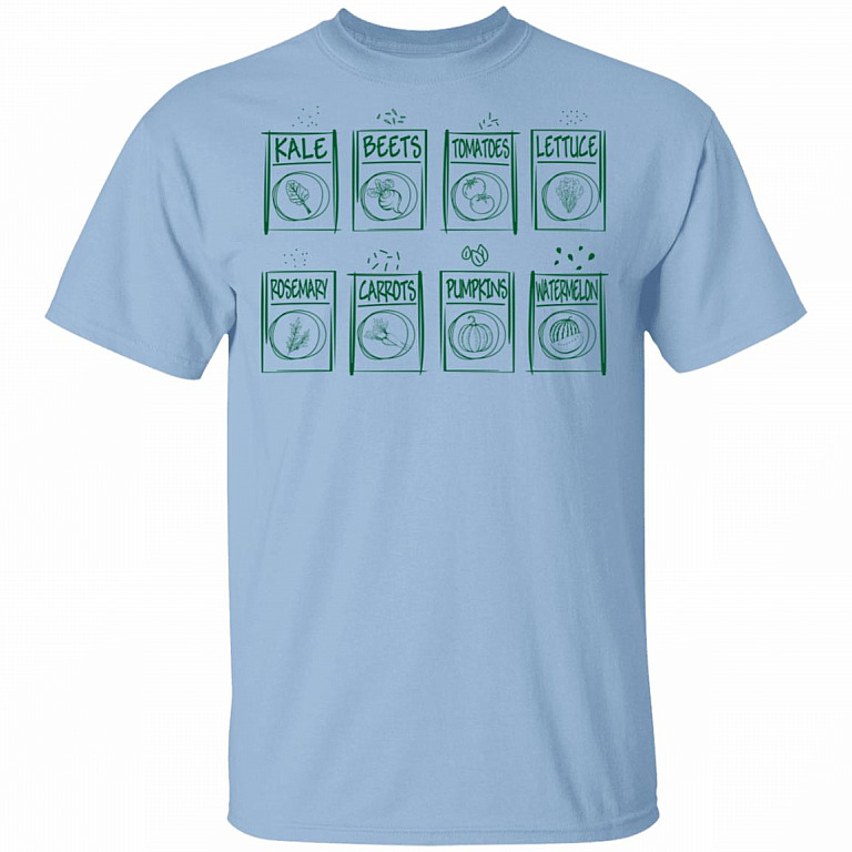 Vegetable Kale Tomatoes Lettuce Pumpkins T-Shirt - Garden Lover Gifts Shirt, Light Blue, Unisex T-Shirt