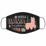 A Whole Llama Learning Going On Washable Reusable Custom - Printed Cloth Face Mask Cover, Black, Cloth Face Cover
