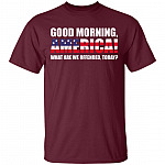 Good Morning America What are We Offended by Today America Flag T-Shirt, Maroon, Unisex T-Shirt