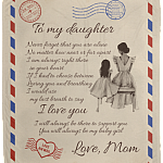 To My Daughter Never Feel That You Are Alone Letter From Mom Fleece Blanket - Mink Blanket - Woven Blanket, White, Cozy Plush Fleece Blanket - 50x60
