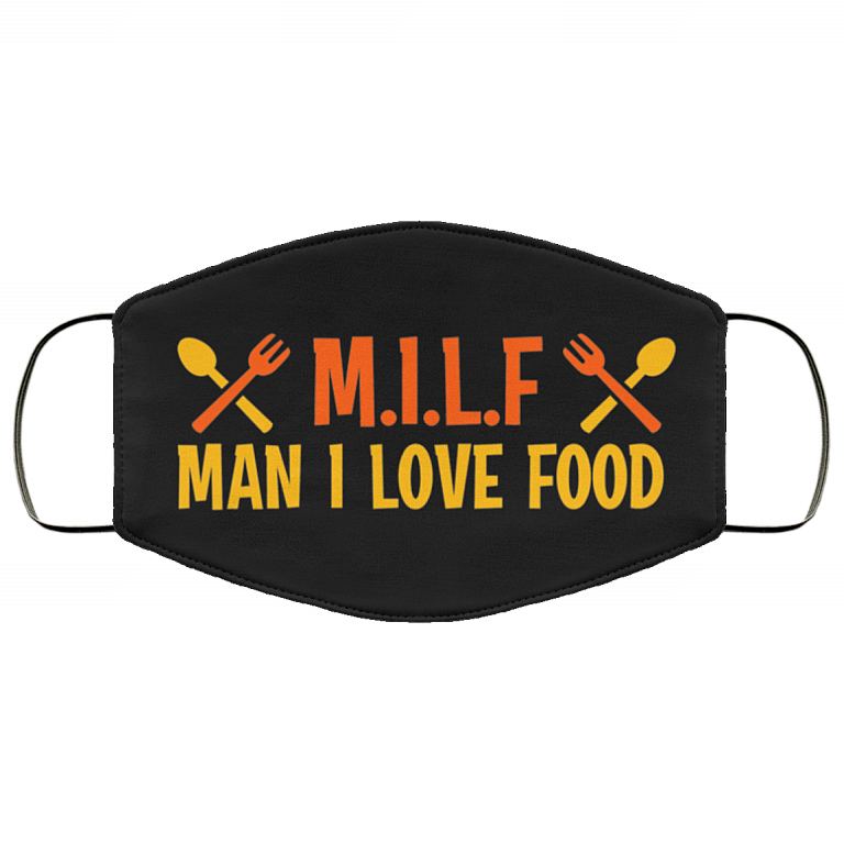 MILF Man I Love Food Washable Reusable Custom Printed Cloth Face Mask Cover, Black, Cloth Face Cover