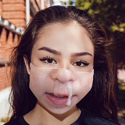 Alternative view of Funny Face Gross Snot Nose Kid Washable Reusable Custom - Printed Cloth Face Mask Cover