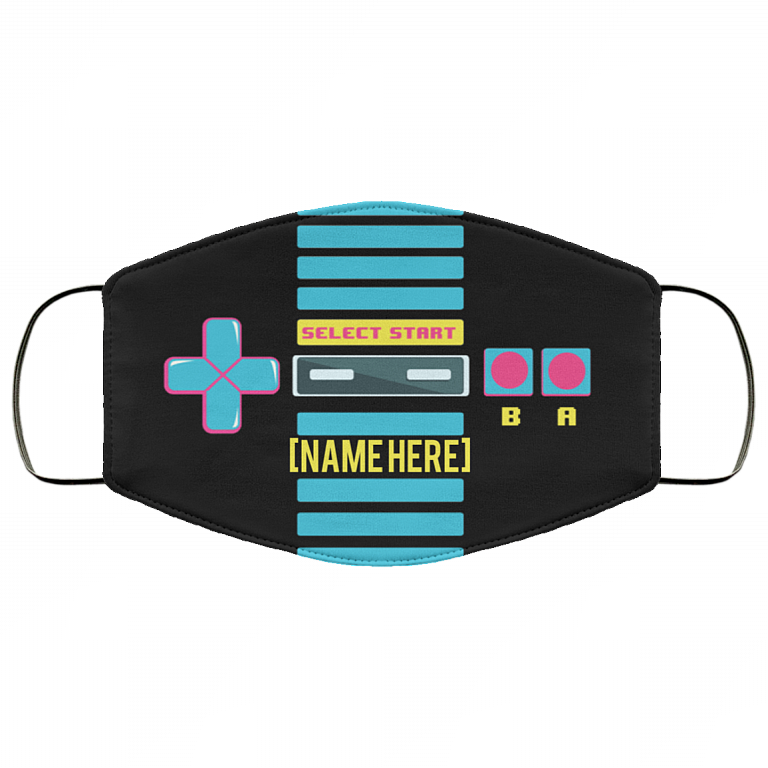 Personalized Game Controller Washable Reusable Custom - Funny Gaming Printed Cloth Face Mask Cover, Black, Cloth Face Cover
