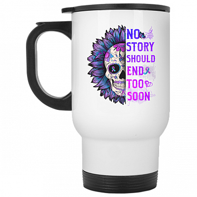 14 oz. White Travel Mug