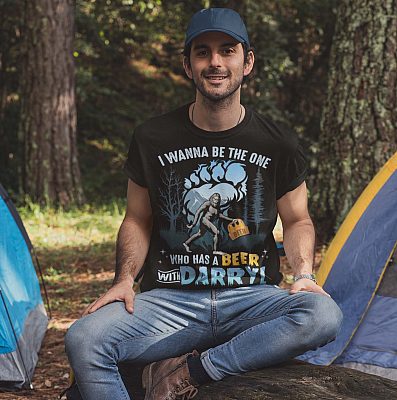 Alternative view of I Wanna Be The One Who Has A Beer With Darryl Bigfoot T-Shirt - V-Neck Shirt