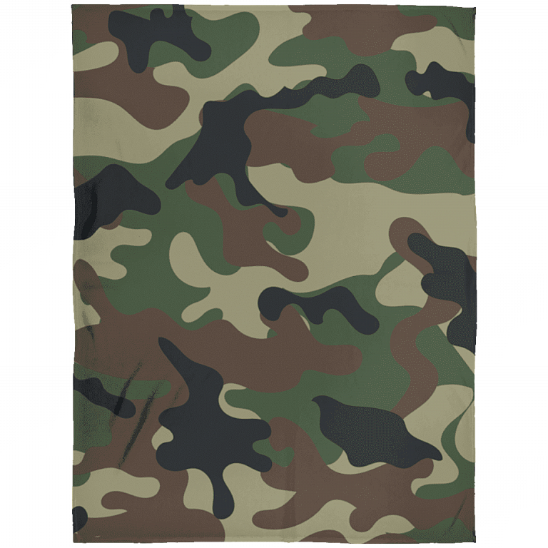 Camouflage Fleece Blanket - Premium Sherpa Blanket - Woven Blanket, White, Arctic Fleece Blanket - 60x80