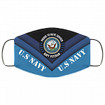 Proud To Have Served Navy Veteran US Navy Washable Reusable Custom - Printed Cloth Face Mask Cover, White, Cloth Face Cover