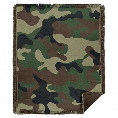 Camouflage Fleece Blanket - Premium Sherpa Blanket - Woven Blanket, White, Woven Blanket - 50x60