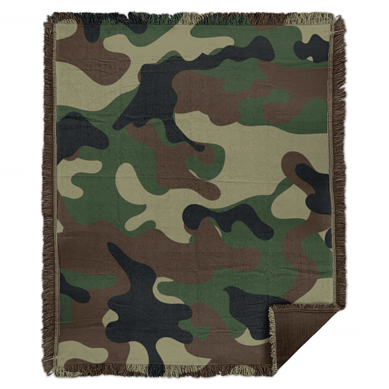 Camouflage Fleece Blanket - Premium Sherpa Blanket - Woven Blanket, White, Woven Blanket - 50x60