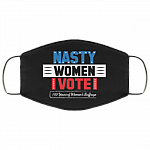 Nasty Women Vote Washable Reusable Custom Printed Cloth Face Mask Cover - 19th Amendment Face Mask Feminist Election Gift, Black, Cloth Face Cover