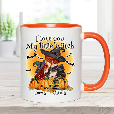 Alternative view of Personalized I Love You My Little Witch Accent Mug - Ceramic Coffee Mug - Halloween Gift for Daughter Niece