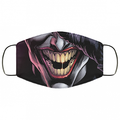 Funny Joker Halloween Mask Washable Reusable Custom-Printed Cloth Face Mask Cover, White, Cloth Face Cover