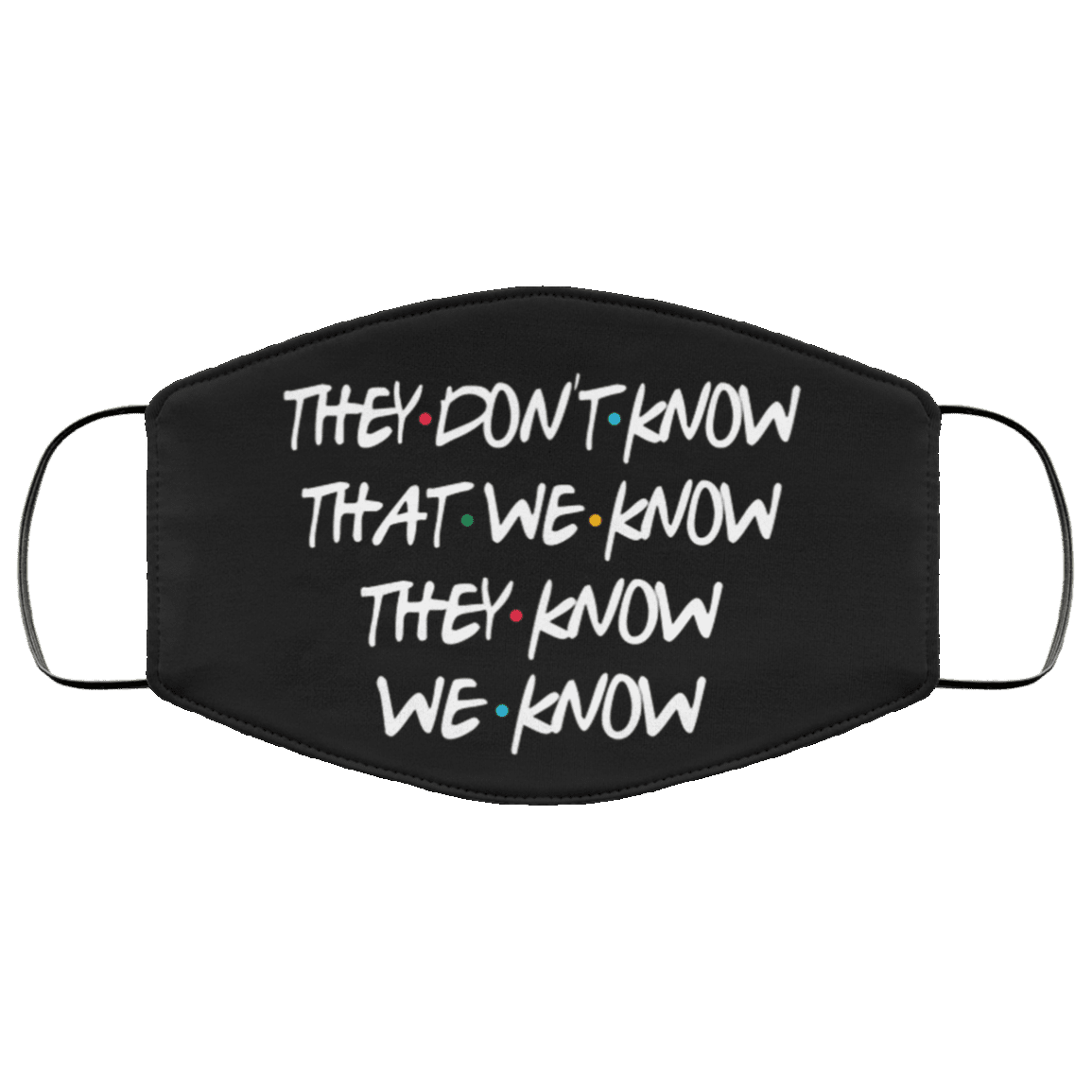 They Don't Know That We Know They Know We Know Washable Reusable Custom - Printed Cloth Face Mask Cover, Black, Cloth Face Cover They Don't Know That We Know They Know We Know Washable Reusable Custom - Printed Cloth Face Mask Cover, Black, Cloth Face Cover