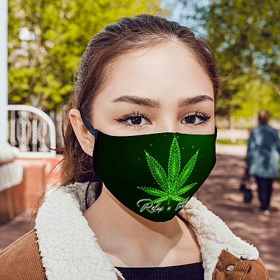 Alternative view of Relax A Little Washable Reusable Custom Printed Cloth Face Mask Cover