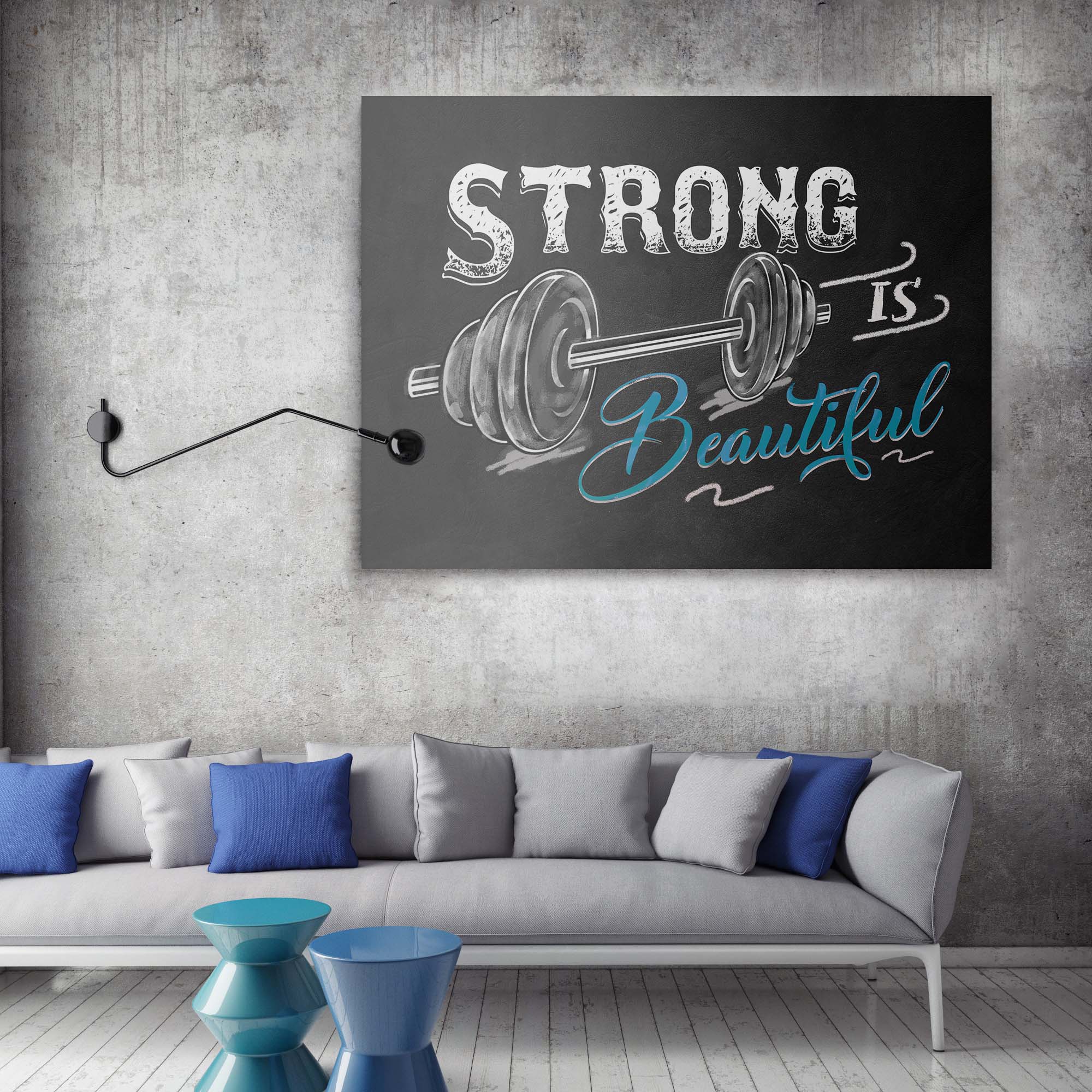 mock up poster with vintage hipster loft interior background, 3D
