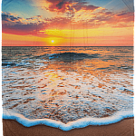 Sunset Summer Beach Lover Fleece Blanket - Mink Sherpa Blanket - Woven Blanket, White, Cozy Plush Fleece Blanket - 50x60