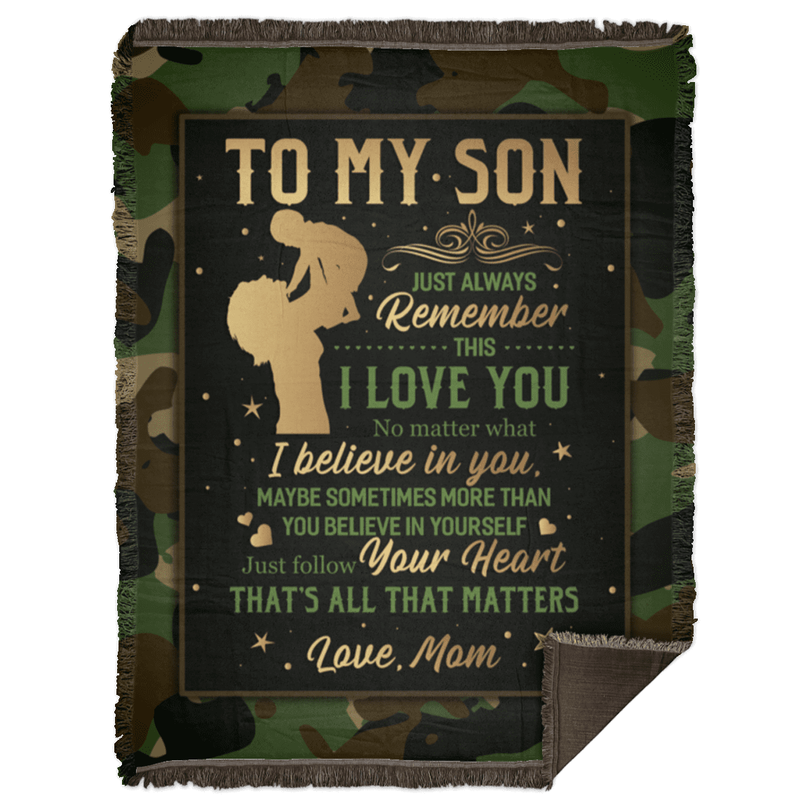 From Mom to My Son Just Always Remember This I Love You Camouflage Fleece - Premium Sherpa Blanket, White, Woven Blanket - 60x80 From Mom to My Son Just Always Remember This I Love You Camouflage Fleece - Premium Sherpa Blanket, White, Woven Blanket - 60x80
