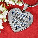 Mom to My Daughter Whenever You Feel Overwhelmed Remember Whose Daughter You Are Heart Pendant Necklace