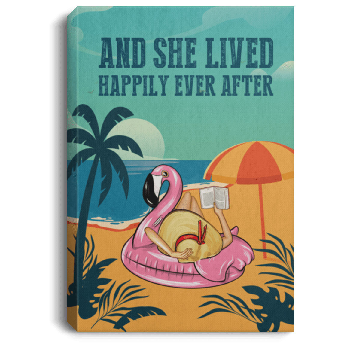And She Lived Happily Ever After Poster - Ocean Beach Gallery Wrapped Framed Canvas Prints - Unframed Poster - Home Decor, White, 0.75'' Framed Canvas And She Lived Happily Ever After Poster - Ocean Beach Gallery Wrapped Framed Canvas Prints - Unframed Poster - Home Decor, White, 0.75'' Framed Canvas