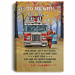 From Firefighter To My Wife Our Home Ain't No Castle Gallery Wrapped Framed Canvas Prints - Unframed Poster, White, 0.75'' Framed Canvas From Firefighter To My Wife Our Home Ain't No Castle Gallery Wrapped Framed Canvas Prints - Unframed Poster, White, 0.75'' Framed Canvas