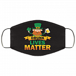 Drunk Leprechaun Drunk Lives Matter Washable Reusable Custom – Printed Cloth Face Mask Cover, White, Cloth Face Cover