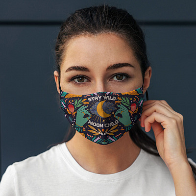 Alternative view of Stay Wild Moon Child Washable Reusable Custom - Printed Cloth Face Mask Cover