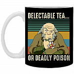 Uncle Delectable Tea or Deadly Vintage Ceramic Coffee Mug - Beer Stein - Water Bottle - Color Changing Mug, Black, 11 oz. White Mug