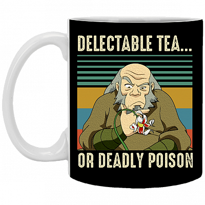 Uncle Delectable Tea or Deadly Vintage Ceramic Coffee Mug - Beer Stein - Water Bottle - Color Changing Mug, Black, 11 oz. White Mug