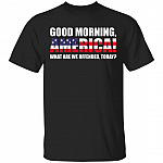 Good Morning America What are We Offended by Today America Flag T-Shirt, Black, Unisex T-Shirt