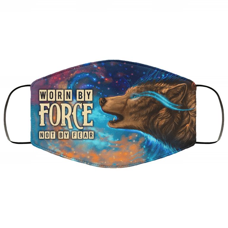 Worn By Force Not By Fear Washable Reusable Custom Printed Cloth Face Mask Cover, White, Cloth Face Cover