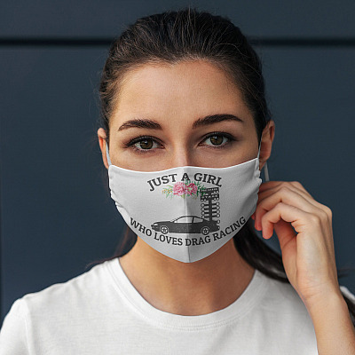 Alternative view of Just A Girl Who Loves Drag Racing Washable Reusable Custom - Drag Racing Lover Printed Cloth Face Mask Cover