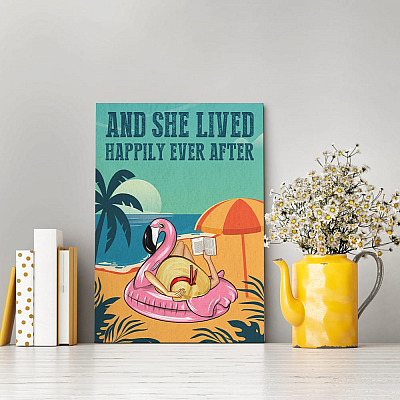 Alternative view of And She Lived Happily Ever After Poster - Ocean Beach Gallery Wrapped Framed Canvas Prints - Unframed Poster - Home Decor
