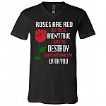 Roses Are Red I Want To Destroy White Nationalism With You Social Justice T-shirt - V-neck - BLM Tee Shirt, Black, V-Neck T-Shirt