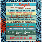To My Daughter Today Is A Good Day I Love You From Mom And Dad Fleece Blanket - Premium Sherpa Blanket, White, Cozy Plush Fleece Blanket - 50x60