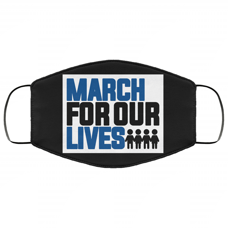 March for Our Lives - Gun Control Washable Reusable Custom - Printed Cloth Face Mask Cover, Black, Cloth Face Cover