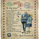 To My Wife I Didn't Marry You So I Could Live With You Message Letter Fleece Blanket - Premium Sherpa Blanket, White, Cozy Plush Fleece Blanket - 50x60
