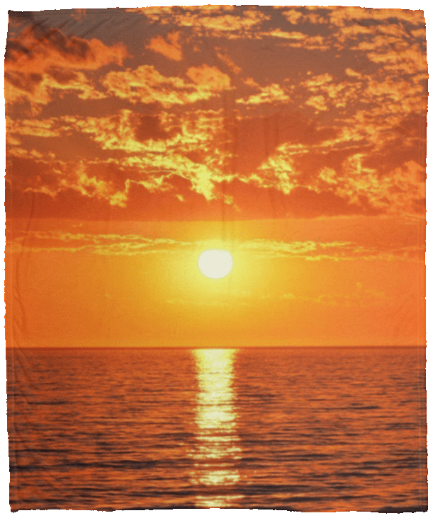 Sunset Beautiful Summer Beach Lover Fleece Blanket - Mink Sherpa Blanket - Woven Blanket, White, Cozy Plush Fleece Blanket - 50x60