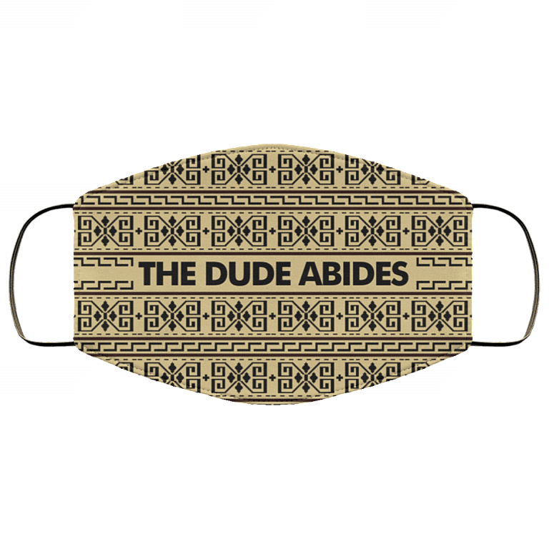 The Dude Abides - Lebowski Sweater Pattern Washable Reusable Custom - Printed Cloth Face Mask Cover, White, Cloth Face Cover