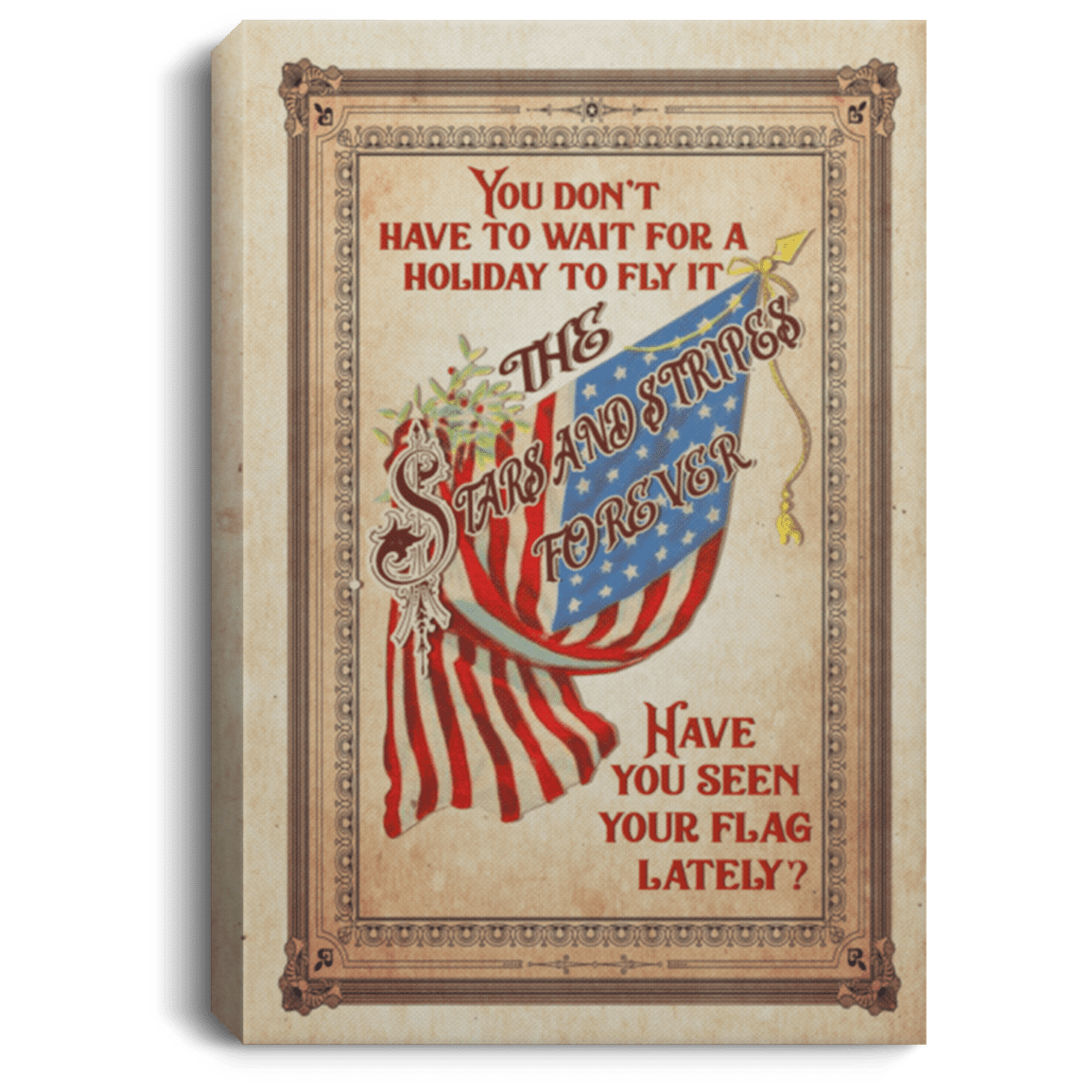 Stars And Stripes Forever American Flag Framed Canvas Prints - Unframed Poster - Patriotic Flag Canvas Art, White, 0.75'' Framed Canvas Stars And Stripes Forever American Flag Framed Canvas Prints - Unframed Poster - Patriotic Flag Canvas Art, White, 0.75'' Framed Canvas